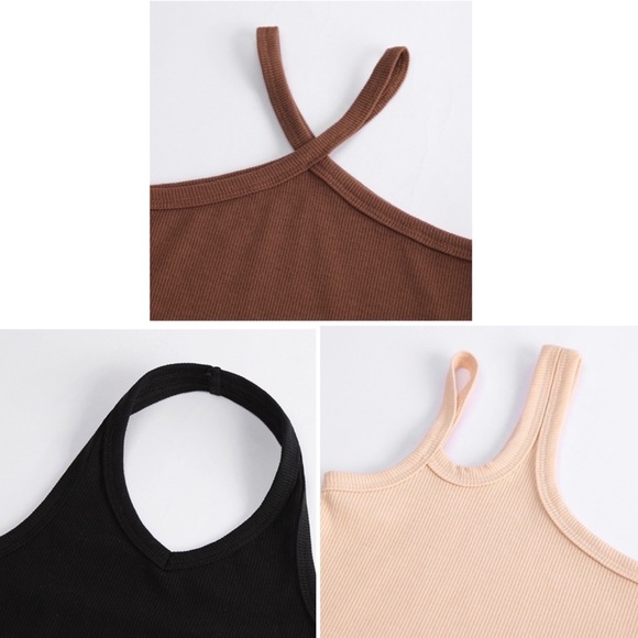 GIRLS SOLID HALTER NECK CAMI TUBE DRESS 3 PACK BUNDLE SPRING SUMMER - Picture 2 of 6